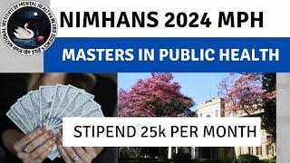 NIMHANS 2024 Masters in Public Health  NIMHANSMPH  MPH2024