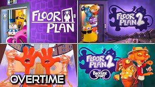 Floor Plan & Floor Plan 2 + Overtime DLC + Backside Story DLC  Full Game Walkthrough  No Commentary