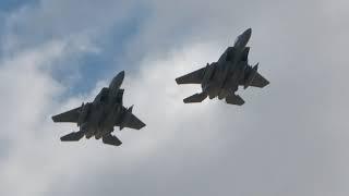 Amazing sounding F-15E Strike Eagle Flypast - Mad Hatters 492nd FS 48th FW USAF -IWM Duxford