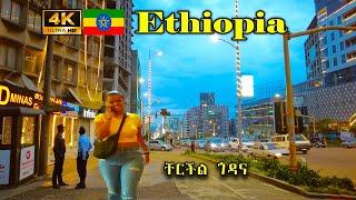 ቸርችል ጎዳና በምሽት ፏ እንዳለች ናት Addis Ababa Walking Tour @Night514    Ethiopia 4K