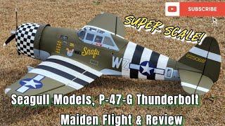 Seagull Models P-47G SNAFU Thunderbolt Maiden Flight & Review #rc #rcplane #edf