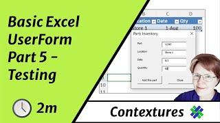 Basic Excel UserForm Part 5 - Testing