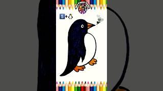 How To Draw Easy Penguin 5️⃣ #shorts #penguin #birds #art #drawing #painting #love #numberdrawing
