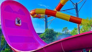Waterslides at Garden City Water Park in Phnom Penh Cambodia