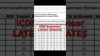 WBPSC ICDSMarks of the unsuccessful candidates  recruitment to the posts of ICDS Supervisor2019