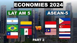 ASEAN-5 vs LATIN AMERICA BIG 5 Part 2  Economy Comparison 2024  Economies 2024  Facts Nerd