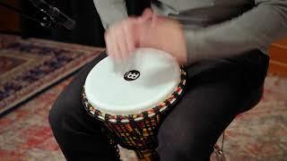 Meinl Percussion 10 Rope Tuned Travel Djembe Synthetic Head Pat. Simbra PADJ5-M-F