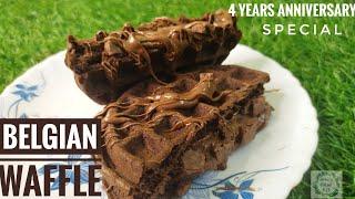 Belgian chocolate Waffle Recipe  4 years Anniversary Special  Nehas Cookbook