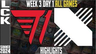 T1 vs DRX Highlights ALL GAMES  LCK Summer 2024 W3D1  T1 vs DRX Week 3 Day 1