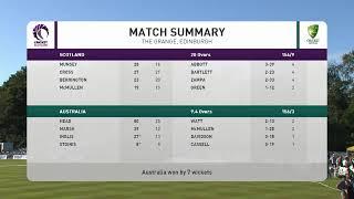 Scotland vs Australia T20I - Match 1