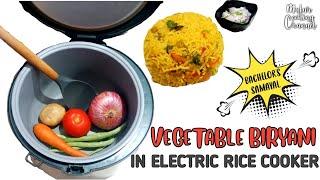 Bachelors Biryani  Vegetable Biryani in Rice Cooker  Bachelors Samayal in Electric Rice Cooker