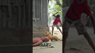 Funniest Best Scary Fake Tiger Prank For Funny  Sagor Bhuyan