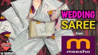 MEESHO party wear & Wedding Saree haul new meesho online shopping saree collection unboxing & review