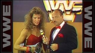 Mean Gene Okerlund has a laugh at Wendi Richters comments TNT May 24 1985