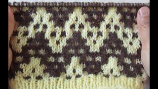 Mosaic knitting slip stitch 2 color pattern knit247