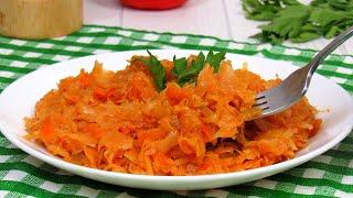 The SIMPLE and most delicious RECIPE of stewed CABBAGE. Classic STEWED CABBAGE in a frying pan