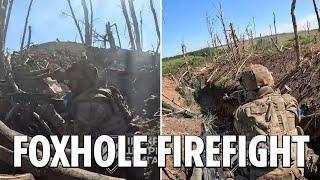 Fearless Ukrainian troops exchange volleys of fire with Putins forces in brutal trench battle