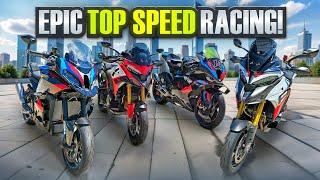 TOP SPEED RACING  BMW M1000XR vs Ducati Multistrada V4 RS & Pikes Peak