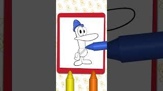 ¡Aprende cómo dibujar y colorear a Pato amigo de Pocoyó CARICATURAS y DIBUJOS ANIMADOS #Shorts