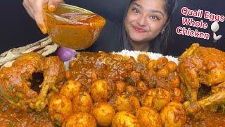 2 SPICY WHOLE CHICKEN CURRY  SPICY QUAIL EGG CURRY AND SPICY DUCK EGG CURRY  FOOD EATING SHOW