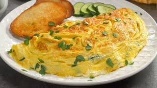 Delicious Breakfast in 10 Minutes Tomatoes and Cheese Fluffy Omelet in Pan.Recipe by Always Yummy