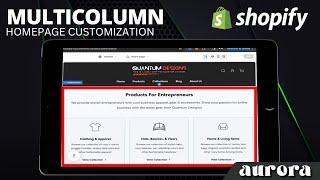 Shopify Multicolumn  Theme Customization Aurora
