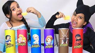 شفا والشبس السحري  Shfa pretend play as princesses with magic chips