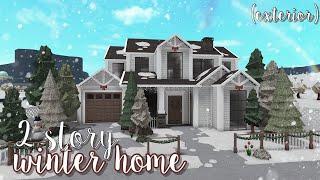 2 story christmas winter home exterior ୨୧  bloxburg speedbuild  luminto