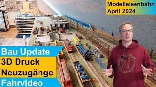 Bau einer großen Märklin Modelleisenbahn H0 April 2024 - Baufortschritte Neuzugänge Fahrvideo