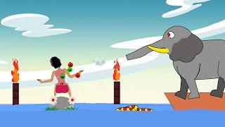 Kartun lucu - Cewek kebelet beol vs Bapak gajah