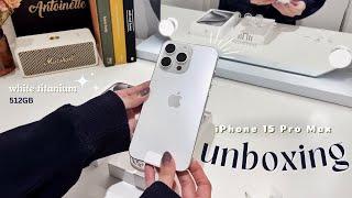 iPhone 15 Pro Max White Titanium 512GB unboxing + accessories