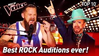 TOP 10  ROCK Blind Auditions that made The Voice coaches go crazy