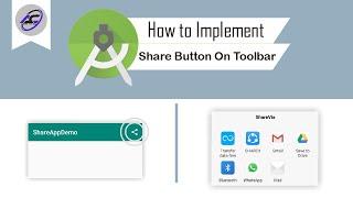 How to Implement Share Button On Toolbar in Android Studio  ShareAppAndroid  Android Coding