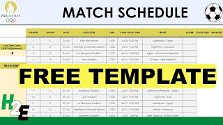 Free Google Sheets Prediction Template for the Mens Olympic Football Tournament in Paris