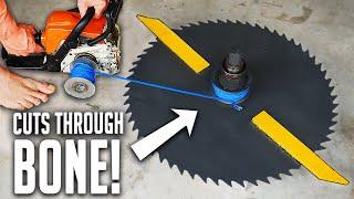 Worlds Largest Beyblade - Powered By A Chainsaw