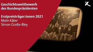 Erstpreisträgerinnen des Geschichtswettbewerbs Simon Große-Bley und Malin Käter 2021