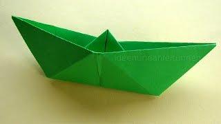 Papierboot falten - Einfaches Papierschiff basteln - Origami Boot basteln mit Papier