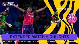 Extended Highlights  St Kitts and Nevis Patriots vs Barbados Royals  CPL 2024