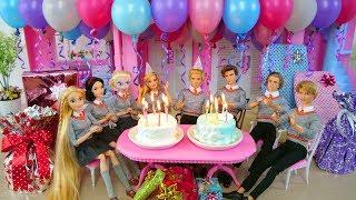 Twin Barbie & Kens Birthday Party with Friends Pesta ulang tahun Barbie Festa de aniversário