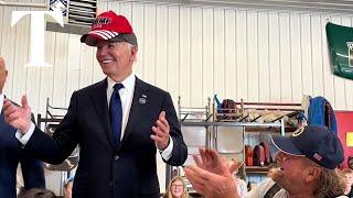 President Biden wears Donald Trump hat in Pennsylvania