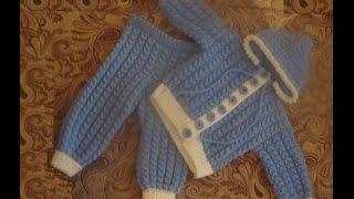 Костюмчик для малыша спицами. Часть 2.  suit for baby knitting