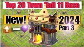 New Top 20 Th11 Base Layouts 2024  Th11 War Base with Copy Link