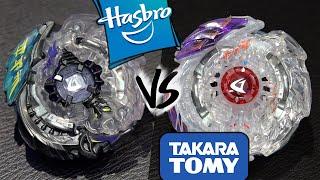 HASBRO VS TAKARA TOMY Krusher Doomscizor D3 .2V.Hn VS Killer Deathscyther .2V.Hn - Beyblade Burst