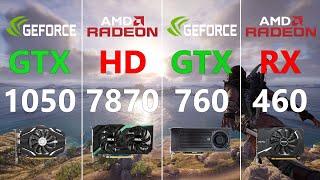GTX 1050 vs GTX 760 vs HD 7870 vs RX 460 Test in 6 Games