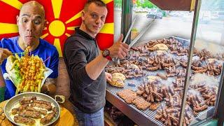 HUGE BALKAN FOOD TOUR in Skopje North Macedonia - MACEDONIAN Cevapi Burek & Pljeskavica + Rakija