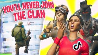 I tried out for a TIKTOK Clan as a FAKE DEFAULT SKIN in Fortnite...