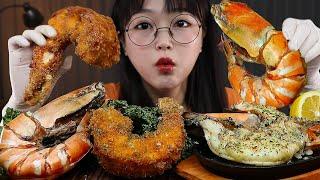 ASMR  SUB  GIANT TIGER SHRIMP  COOKING & MUKBANG  EATING SOUNDS