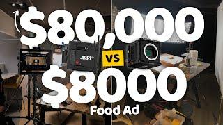 $8000 vs $80000 Food Commercial Shoot