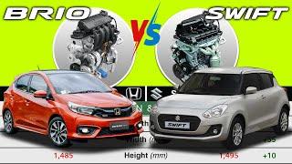 Honda Brio RS CVT 2023 vs SWIFT 1.2 GL CVT 2023  Car Specs Comparison