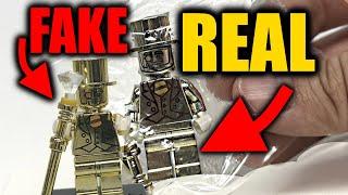 Real Vs Fake LEGO Mr. Gold Comparison